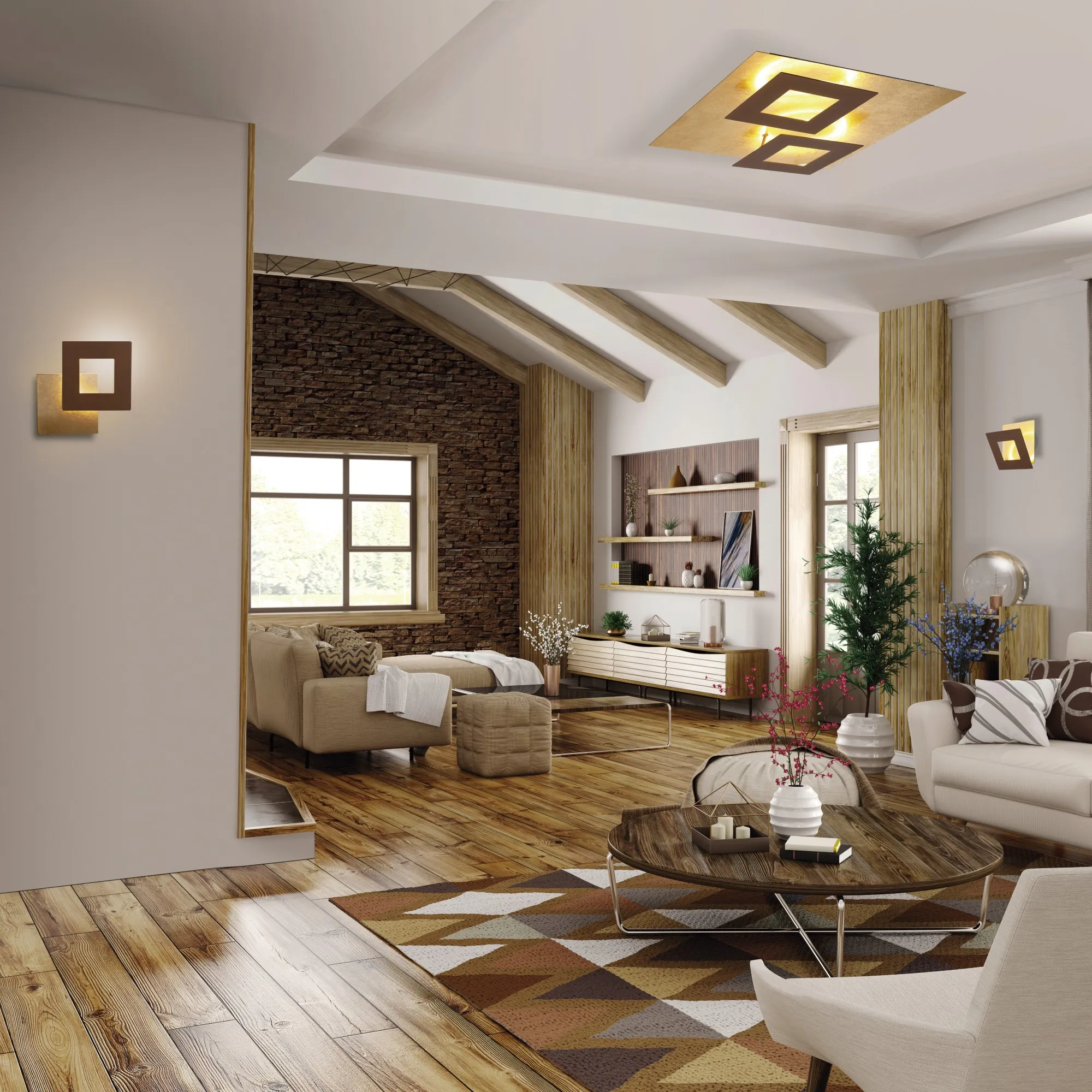 Dalia Rust Brown Ceiling Lights Mantra Flush Fittings Dalia Rust Brown Ceiling Lights Mantra Flush Fittings